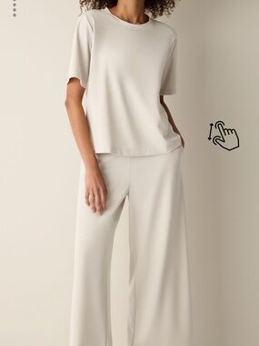 Eileen Fisher Small Lightweight Ponte Wide-Leg Pant